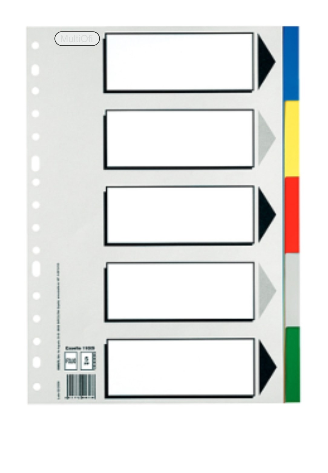 SEPARADOR INDICE FOLIO DE 5 POSICIONES POLIPROPILENO REF: 323646
