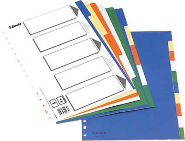 SEPARADOR INDICE FOLIO/A4 DE 5 POSICIONES POLIPROPILENO REF: 323646
