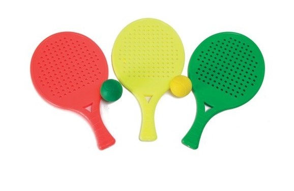 SET 2 RAQUETAS DE PLASTICO  DE PLAYA + PELOTA