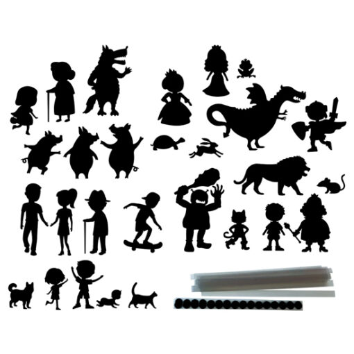 SET DE TITERES DE PERSONAJES DE CUENTOS DE SOMBRAS SE PUEDE UTILIZAR SORE MESA DE LUZ
