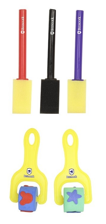 SET PINTURA DE 2 RODILLOS Y 3 PALETAS PINCELES DE ESPONJA