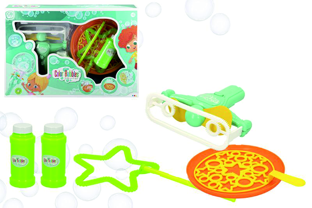 SET POMPERO MAQUINA DE POMPAS ELCTRICA FUNCION A PILAS Y UTENSILIOS DE HACER POMPAS