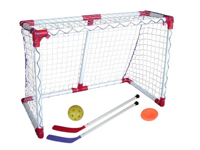 SET PORTERIA HOCKEY PVC + 2 STICK + 2 PELOTAS Y PUCK REF.7653