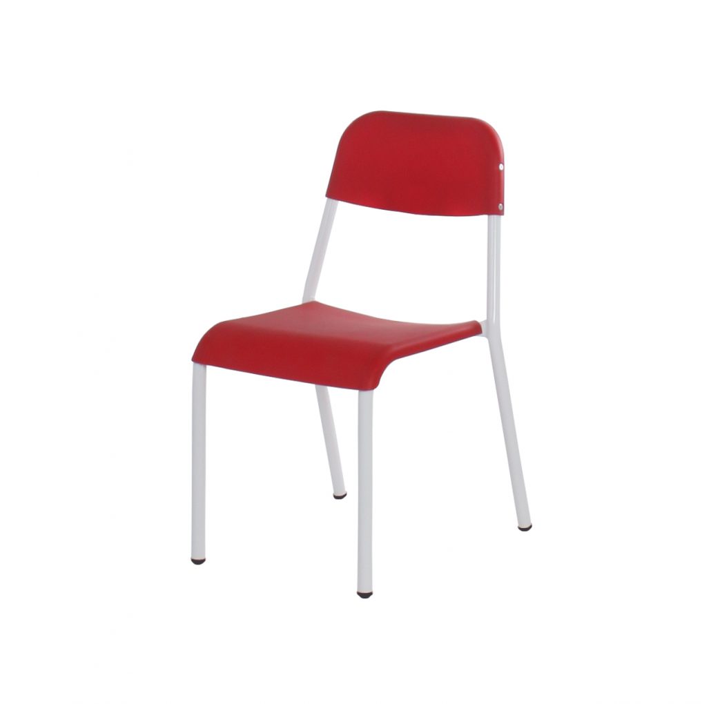 SILLA ESCOLAR PLUS ESTRUCTURA METALICA APILABLE