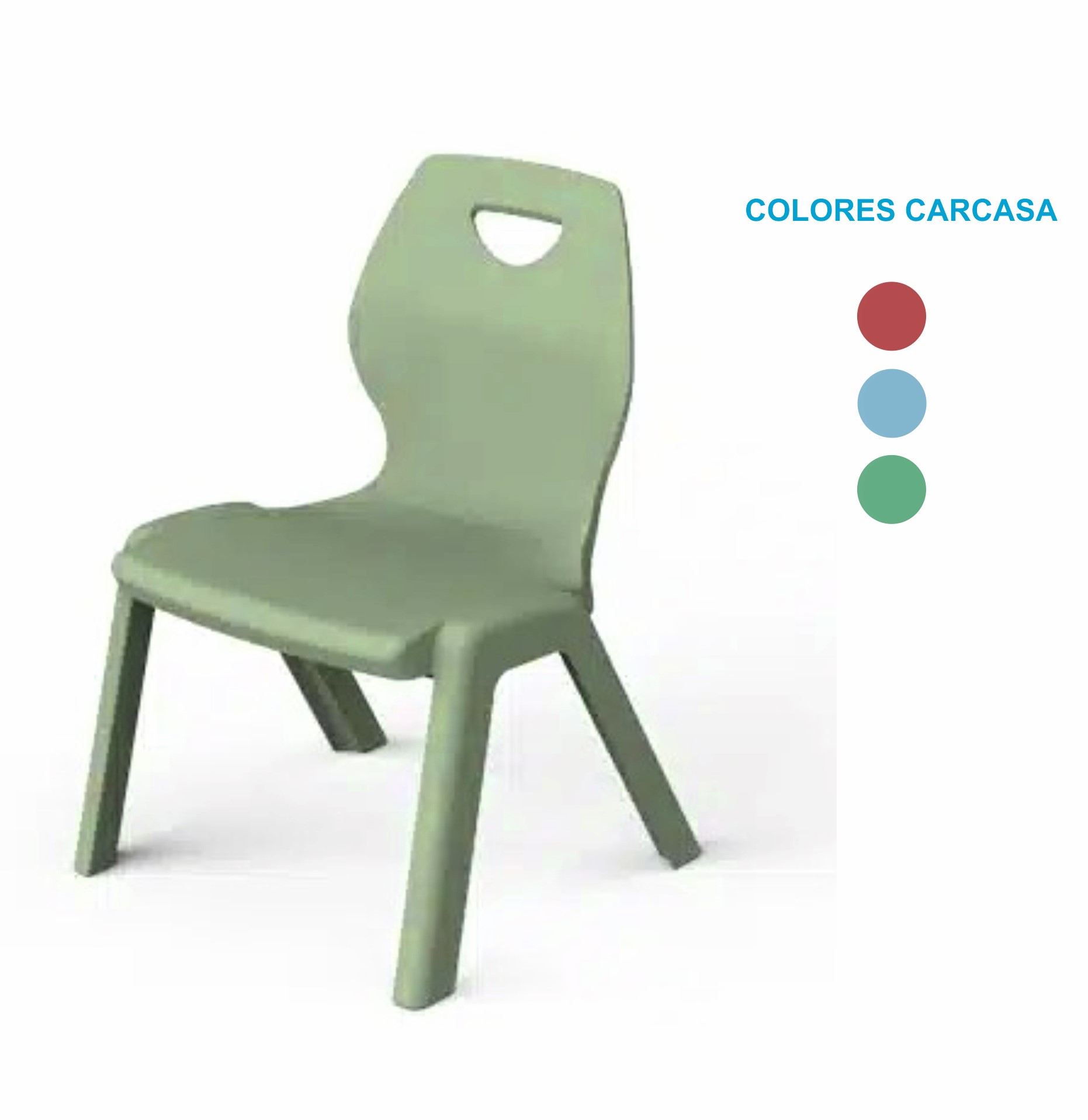 SILLA ESCOLAR POLIPROPILENO ALTA DENSIDAD MODELO INA ***TALLA 1*** ALTURA ASIENTO 26CM