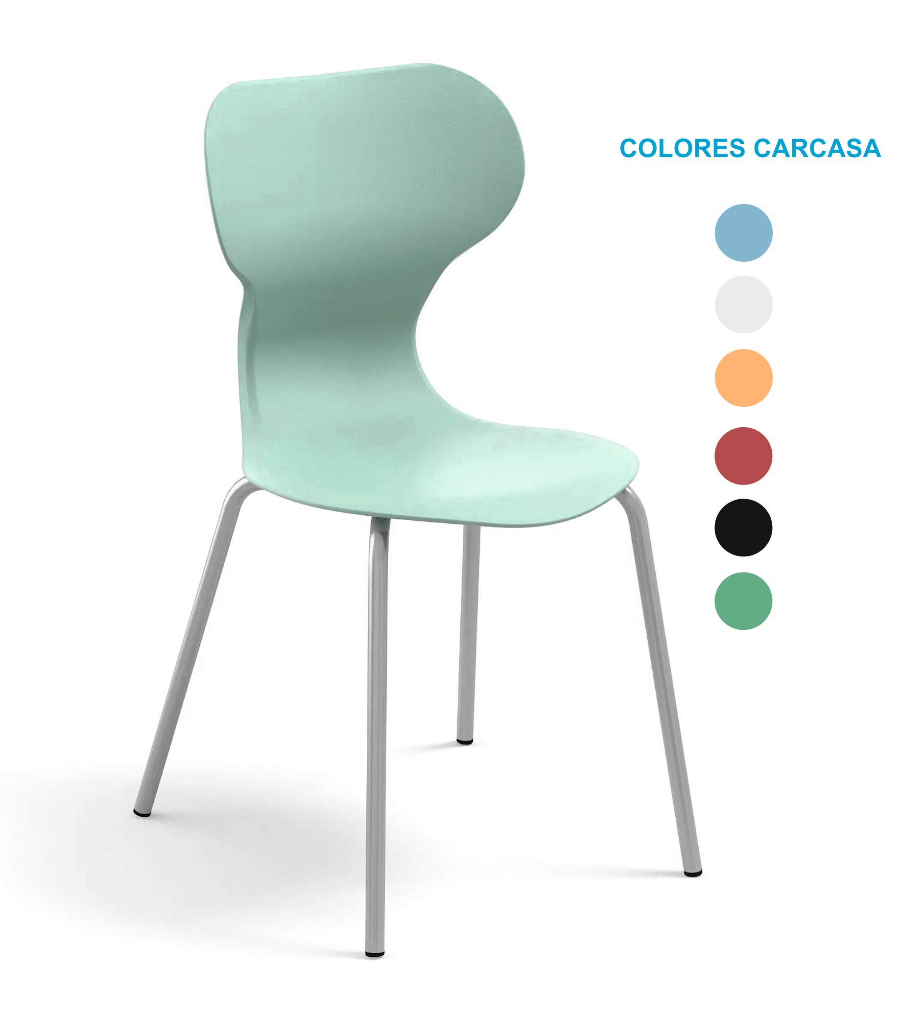 SILLA MIA BASIC ESTRUCTURA METALICA Y CARCASA PLASTICO DE POLIPROPILENO ERGONOMICA