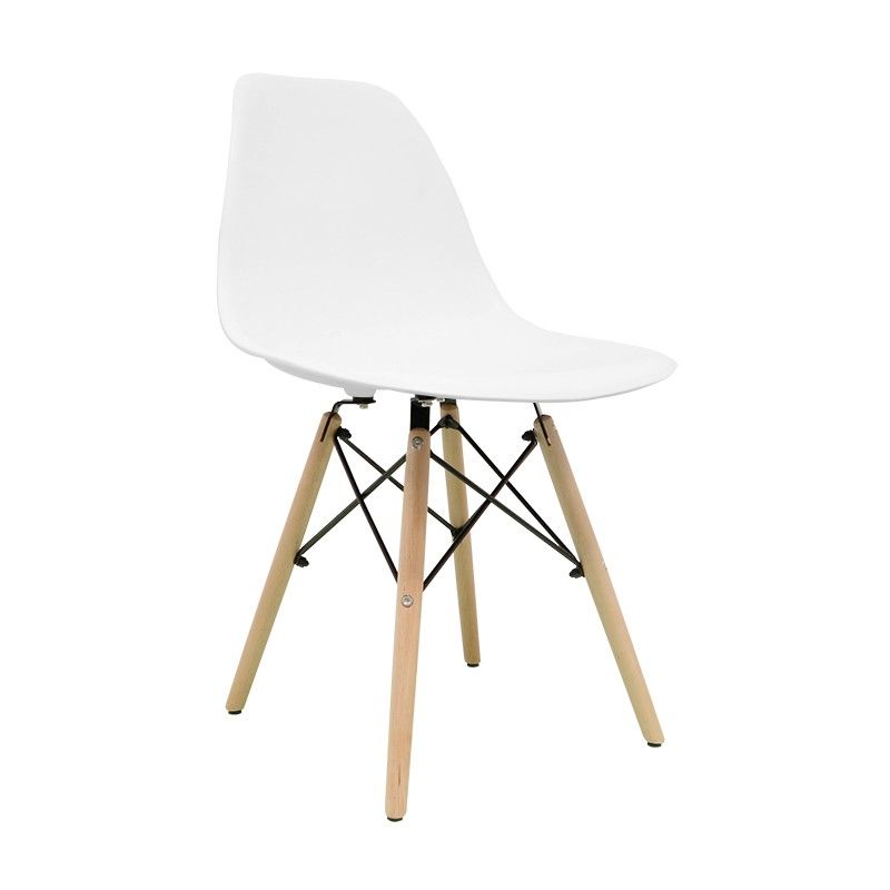 SILLA MODELO PARIS ESTRUCTURA MADERA Y ASIENTO POLIPROPILENO BLANCO REF. CH002