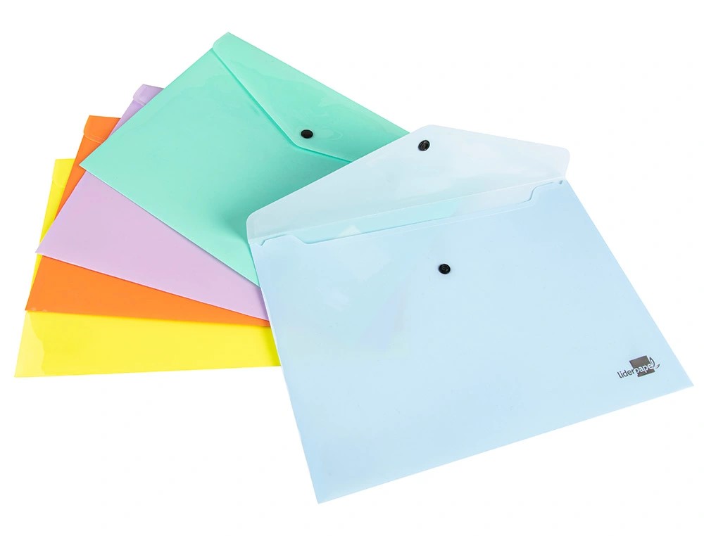 SOBRE CARPETA BROCHE POLIPROPILENO ***OPACO*** COLORES