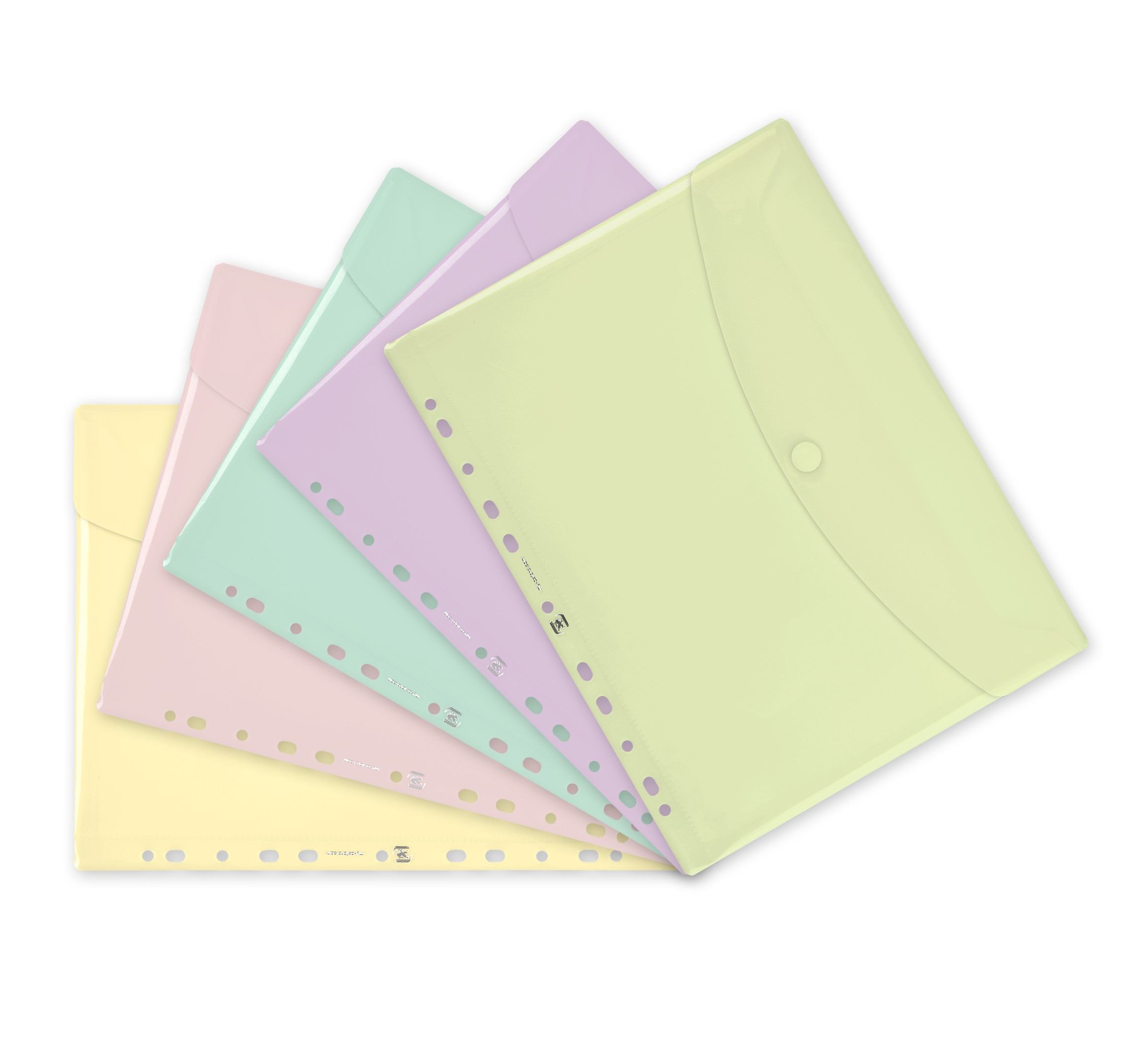 SOBRE MULTITALADRO OXFORD ***COLORES PASTEL CON VELCRO*** FORMATO A4 PACK DE 5 COLORES SURTIDOS