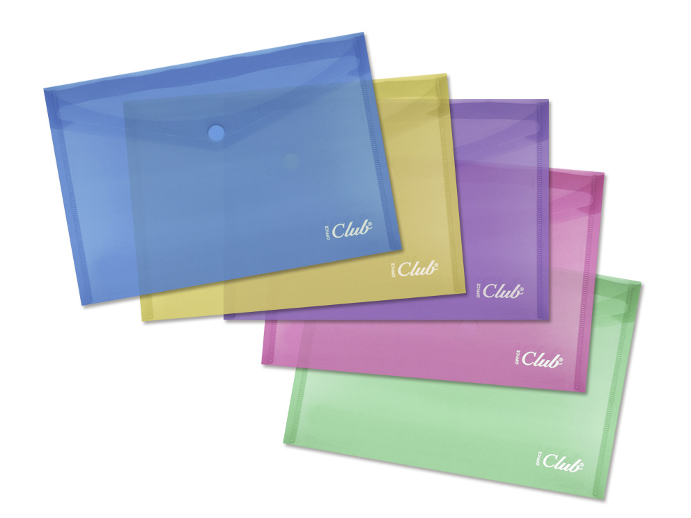 SOBRE PP CON BROCHE A5 COLORES SURTIDOS REF. 322881