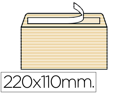 SOBRE VERJURADO CREMA 110X220mm LIDERPAPEL 31928