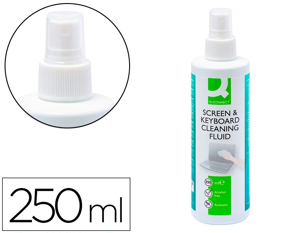 SPRAY LIMPIEZA PANTALLAS DIGITALES 250ML Q-CONNECT REF: 26451