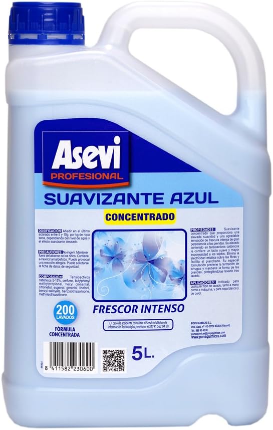 SUAVIZANTE PROFESIONAL SUAVIZANTE AZUL ASEVI 5 LITROS