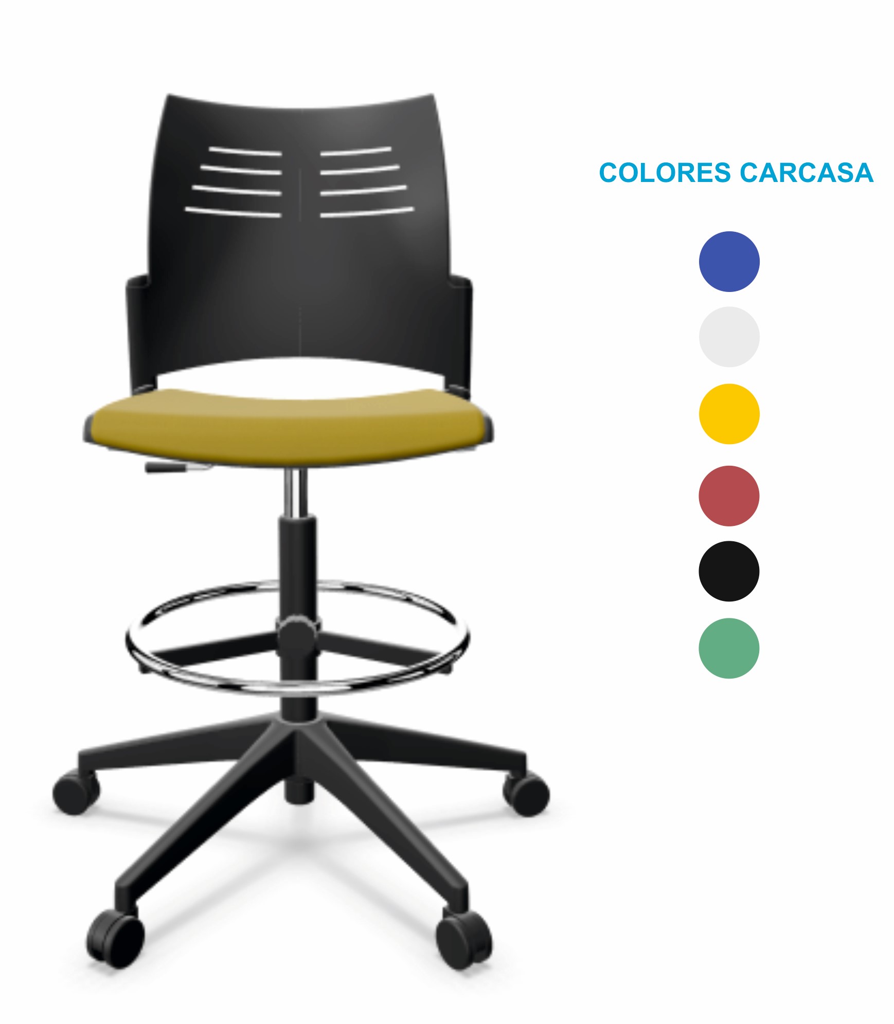 TABURETE MODELO SPACIO ***SIN BRAZOS Y ASIENTO TAPIZADO***