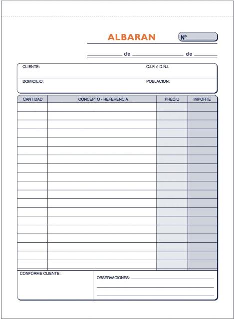 TALONARIO ALBARANES CUARTO NATURAL AUTOCOPIATIVO T120/T215 50120D