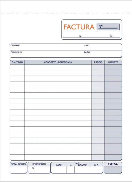 TALONARIO FACTURAS 8º 105X150 NATURAL TRIPLICADO M-70/50070T