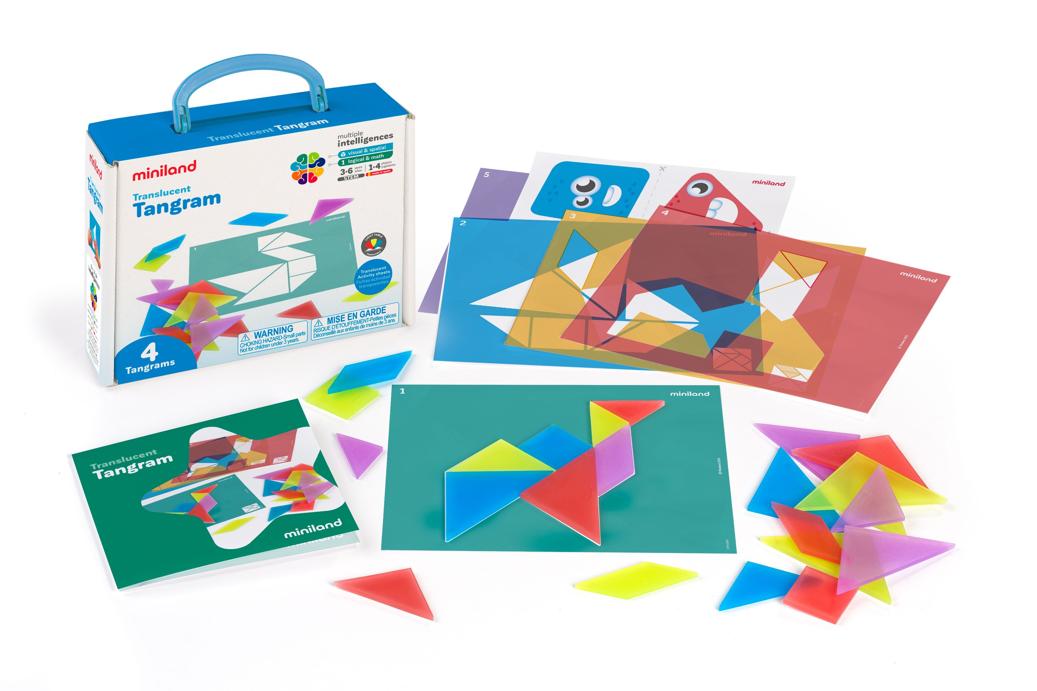 TANGRAM TRANSLUCENT SET DE 4 TANGRAMS DE 28 PIEZAS REF: 32163