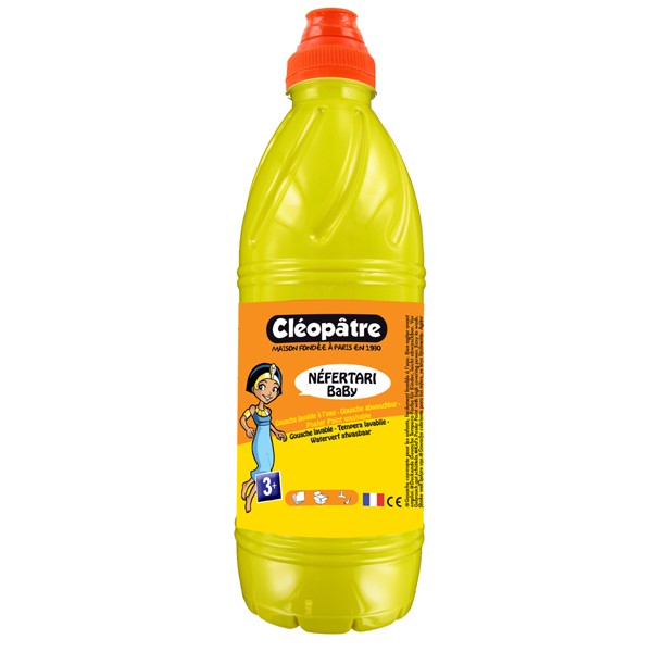 TEMPERA ESCOLAR LIQUIDA CLEOPATRE 1 LITRO AMARILLO REF: PGBB1-8