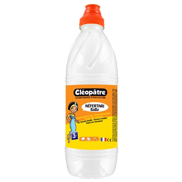 TEMPERA ESCOLAR LIQUIDA CLEOPATRE 1 LITRO BLANCO REF: PGBB1-1