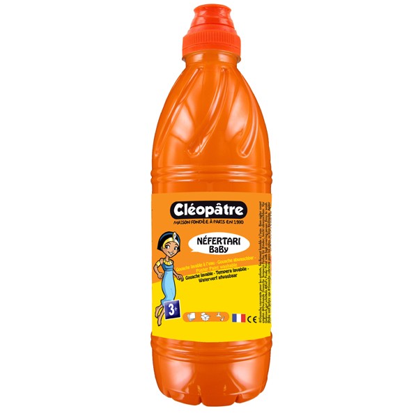 TEMPERA ESCOLAR LIQUIDA CLEOPATRE 1 LITRO NARANJA REF: PGBB1-15