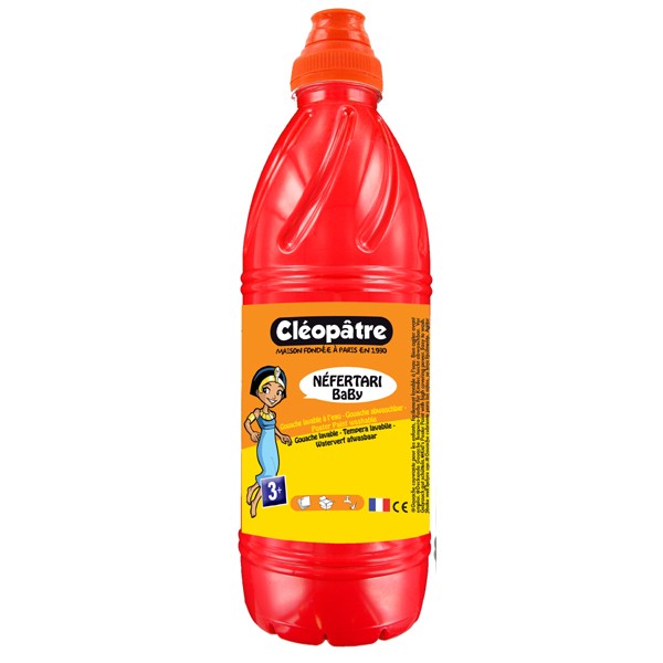 TEMPERA ESCOLAR LIQUIDA CLEOPATRE 1 LITRO ROJO REF: PGBB1-13C