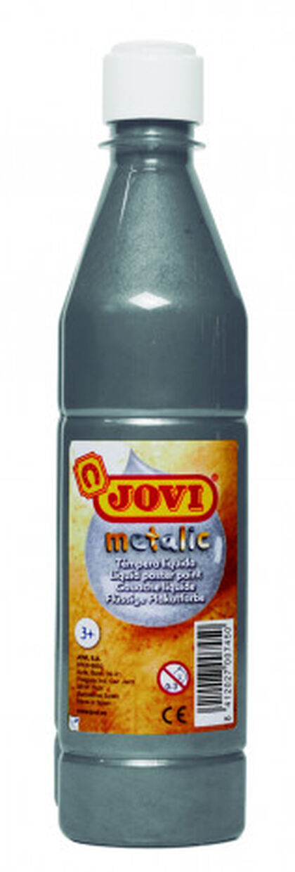 TEMPERA ESCOLAR METALICA JOVI 500 ML COLOR PLATA REF. 506/37