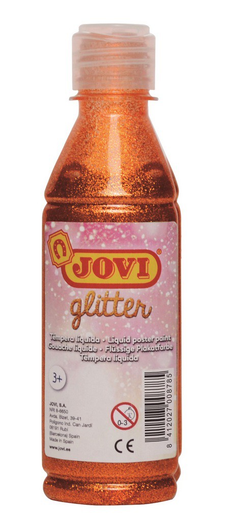 TEMPERA JOVI GLITTER NARANJA 250ML REF.517/06