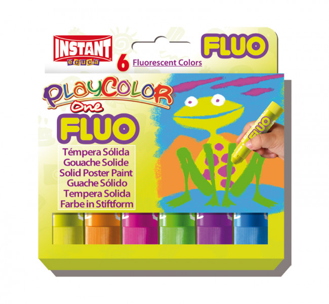 TEMPERA PLAYCOLOR ONE FLUO ESTUCHE 6 COLORES FLUORESCENTES DE 10G REF: 10431
