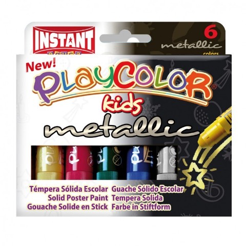 TEMPERA SOLIDA PLAYCOLOR INSTANT 10G COLORES METALICOS 6 COLORES METALICOS REF: 10321