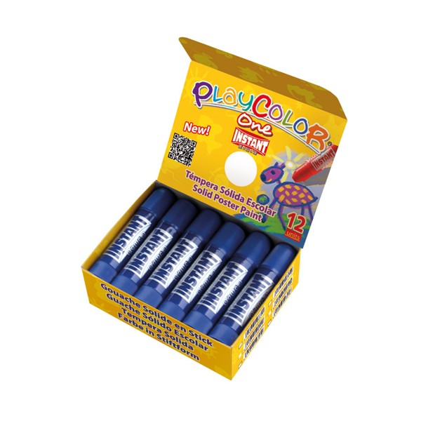TEMPERA SOLIDA PLAYCOLOR INSTANT AZUL OSCURO ***CAJA 12 TEMPERAS*** REF: 10851