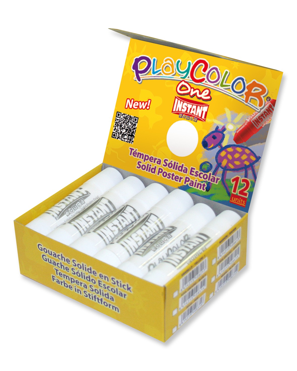 TEMPERA SOLIDA PLAYCOLOR INSTANT BLANCO ***CAJA 12 TEMPERAS*** REF: 10801