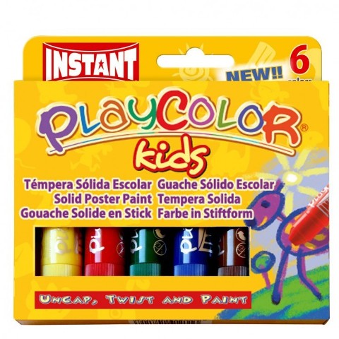 TEMPERA SOLIDA PLAYCOLOR INSTANT CAJA 6 COLORES REF. 10711