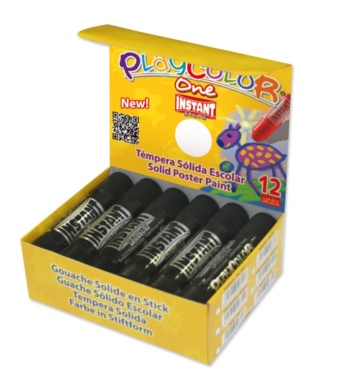TEMPERA SOLIDA PLAYCOLOR INSTANT NEGRO ***CAJA 12 TEMPERAS*** REF. 10871