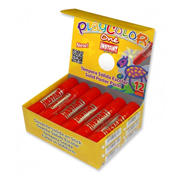 TEMPERA SOLIDA PLAYCOLOR INSTANT ROJO ***CAJA 12 TEMPERAS*** REF. 10831