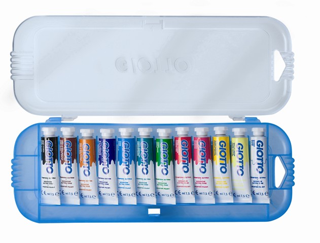 TEMPERA TUBO ESTUCHE 12 COLORES DE 75ML GIOTTO REF: 302500