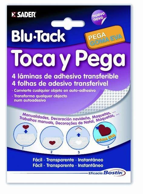 TOCA Y PEGA LAMINAS ADHESIVAS TRANSFERIBLES MANUALIDADES 4 UDS BLU TACK REF. 1694