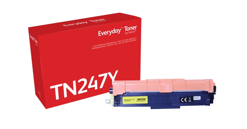 TONER COMPATIBLE Xerox Everyday Brother TN247/TN243 Amarillo Cartucho de Toner Generico - Reemplaza TN247Y/TN243Y