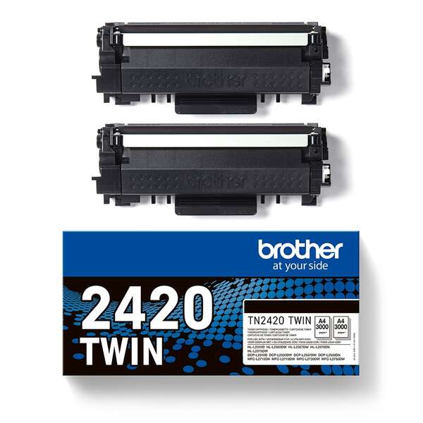 TONER ORIGINAL Brother TN2420 Negro Pack de 2 Cartuchos de Toner Originales - TN2420TWIN