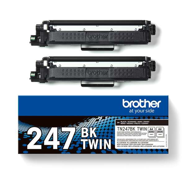 TONER ORIGINAL Brother TN247 Negro Pack de 2 Cartuchos de Toner Originales - TN247BKTWIN