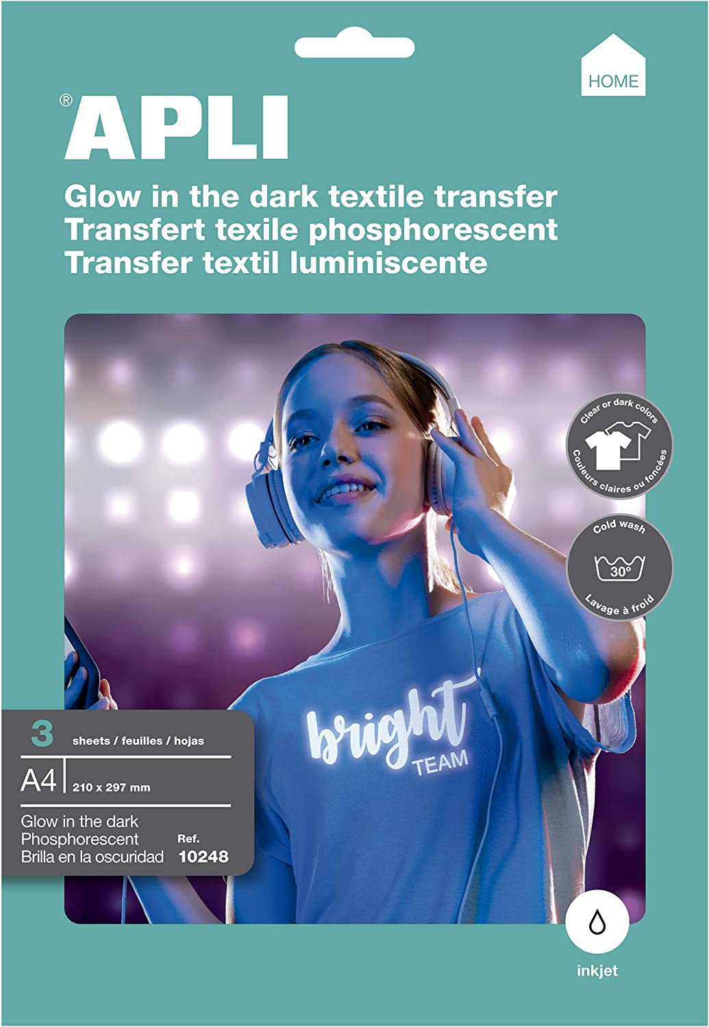 TRANSFER APLI PARA CAMISETAS BRILLO DE NOCHE REF. 10248