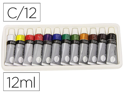 TUBOS DE 12ML DE ***TEMPERA ACRILICA*** CAJA DE 12 COLORES REF: 152157 / D126500012