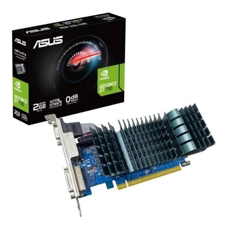 Tarjeta Gráfica Asus GeForce GT 730 EVO/ 2GB DDR3/ Compatible con Perfil Bajo