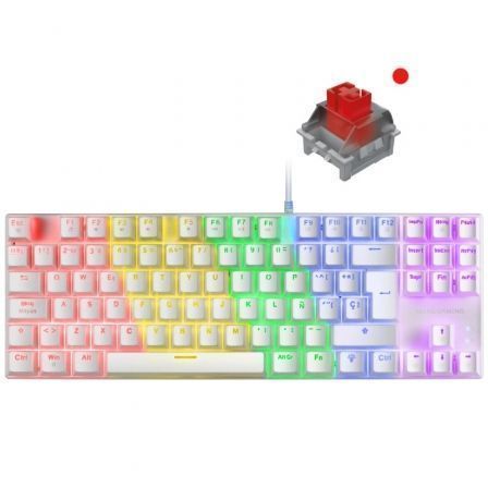 Teclado Gaming Mecánico Mars Gaming MK80WRES/ Switch Rojo/ Blanco