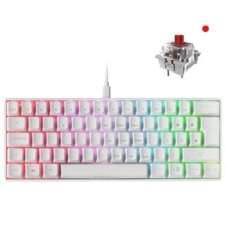 Teclado Gaming Mecánico Mars Gaming MKMINIWRES/ Switch Rojo/ Blanco