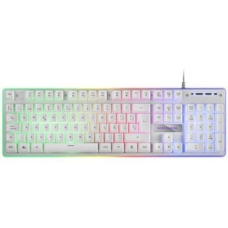 Teclado Gaming SemiMecánico Mars Gaming MK220ES/ Blanco