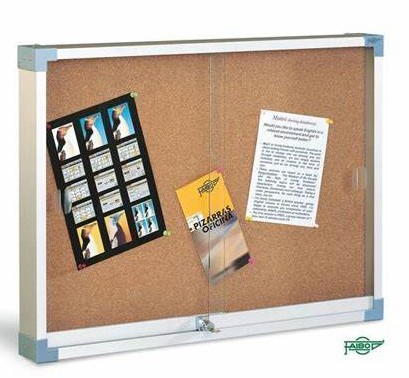 VITRINA ANUNCIOS 100X150CM CON CERRADURA Y PUERTAS DE METACRILATO   REF. 614-4