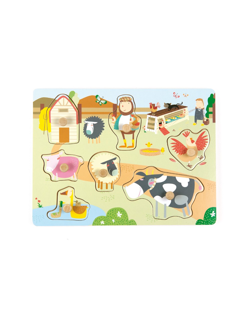 ***descatalogado**** PUZZLE ENCAJE DE MADERA GRANJA 30X23X1CM REF. AN16102