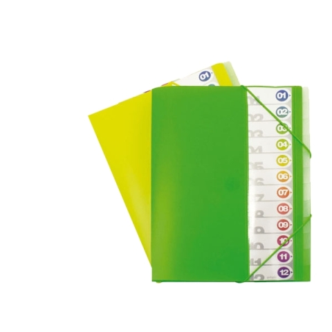 ***descatalogado cambia a 329153*** CARPETA CLASIFICADOR GOMAS 12 SEPARADORES GRAFOPLAS FUCSIA REF. 36111954 GRAFOPLAS