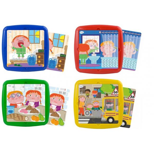 ***descatalogado cambiar por la referencia 36206**** PUZZLE MAXI PLASTICO SET 4 PUZZLES HABITOS DIARIOS DE LOS NIÑOS MINILAND REF. 35420