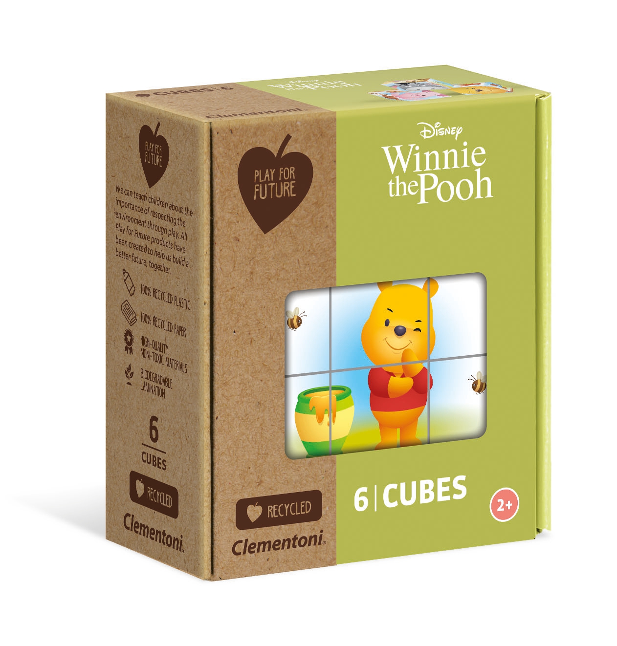 ***descatalogado cambiar por la referencia 44012***** PUZZLE DE 6 CUBOS WINNIE THE POOH DE 17X14X7CM CLEMENTONI REF: 44001